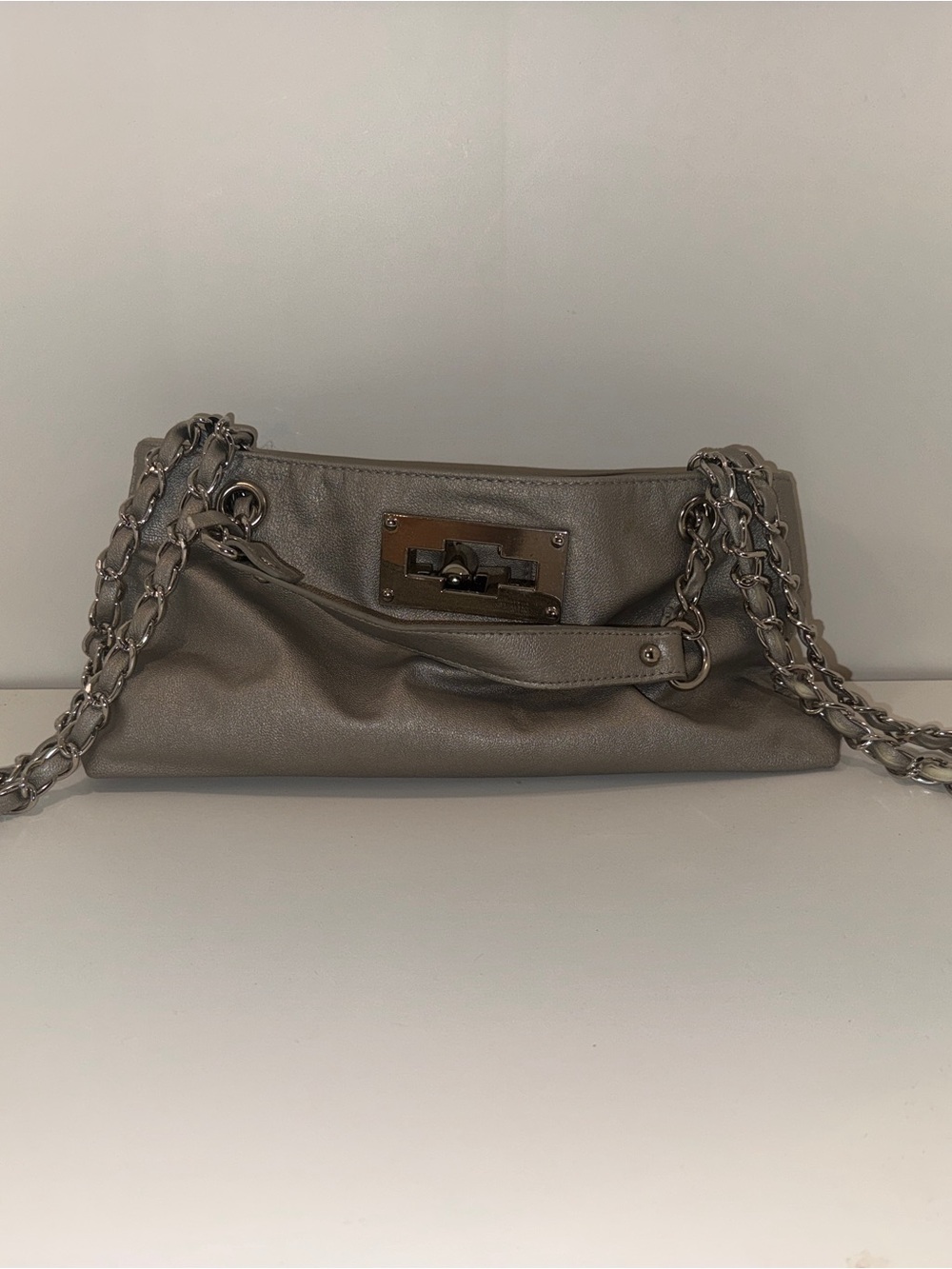 Silver Chain-Handle Shoulder Bag - Picture 7 of 8